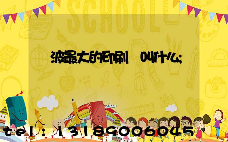 寧波最大的印刷廠叫什么