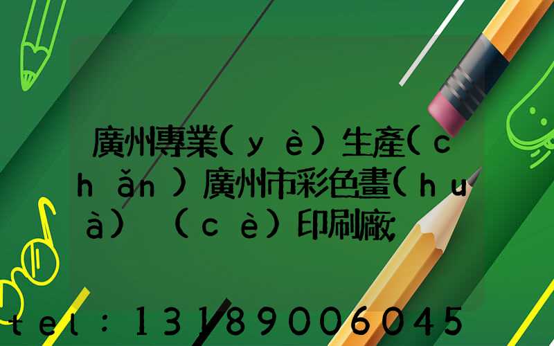廣州專業(yè)生產(chǎn)廣州市彩色畫(huà)冊(cè)印刷廠