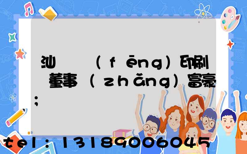汕頭東風(fēng)印刷廠董事長(zhǎng)富豪