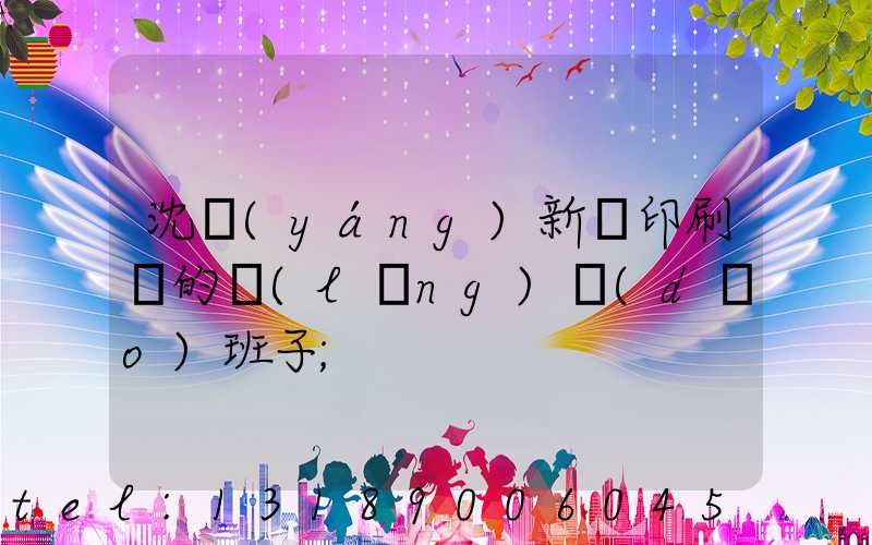 沈陽(yáng)新華印刷廠的領(lǐng)導(dǎo)班子