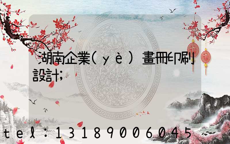 湖南企業(yè)畫冊印刷設計