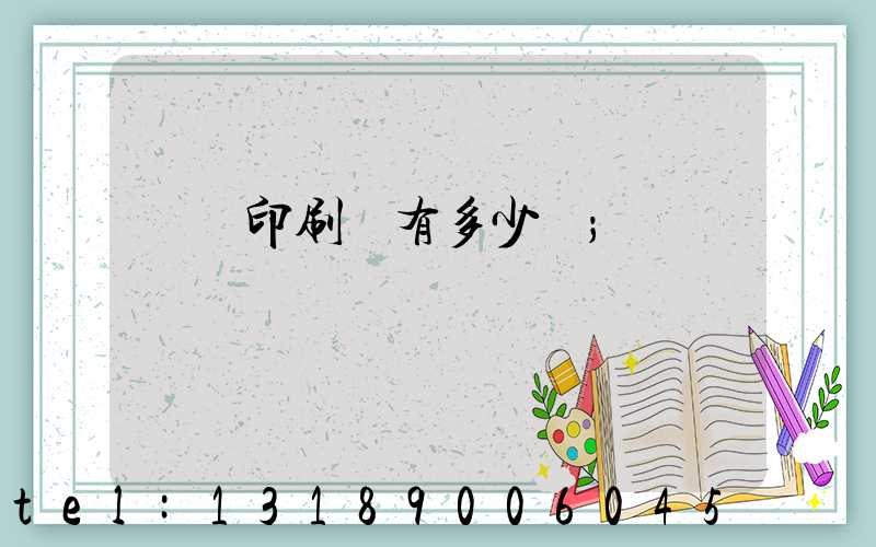 肅寧印刷廠有多少個