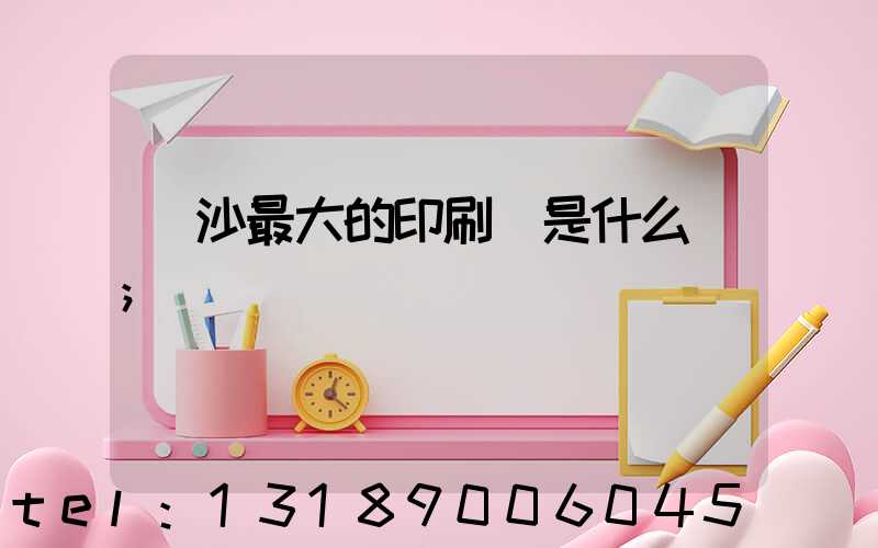 長沙最大的印刷廠是什么廠