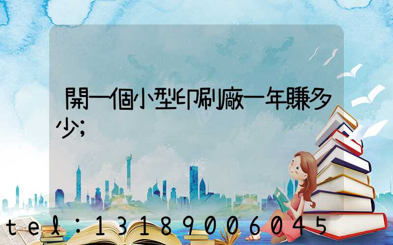 開一個小型印刷廠一年賺多少